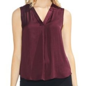 NWT VINCE CAMUTO Rumpled Satin Blouse  Small